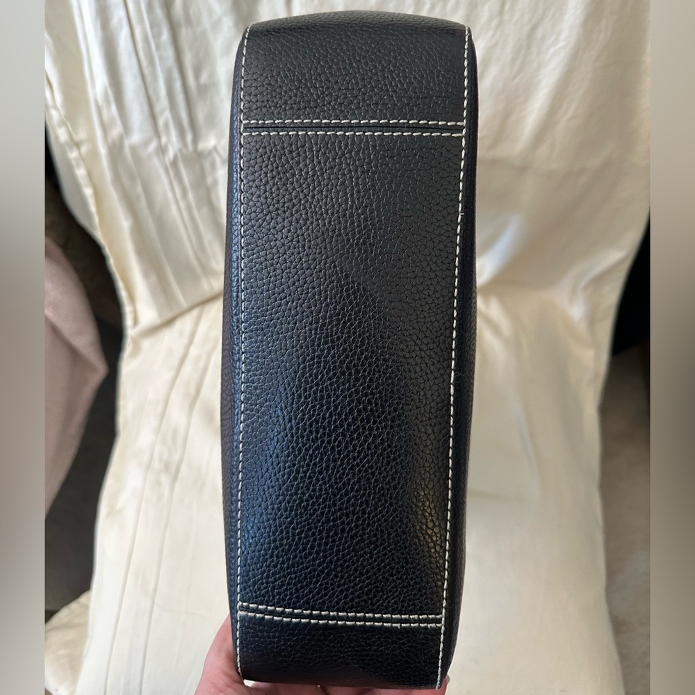 Kate Spade Black Pebble Leather Satchel Bag Shoulder Hobo Purse - Picture 4 of 9